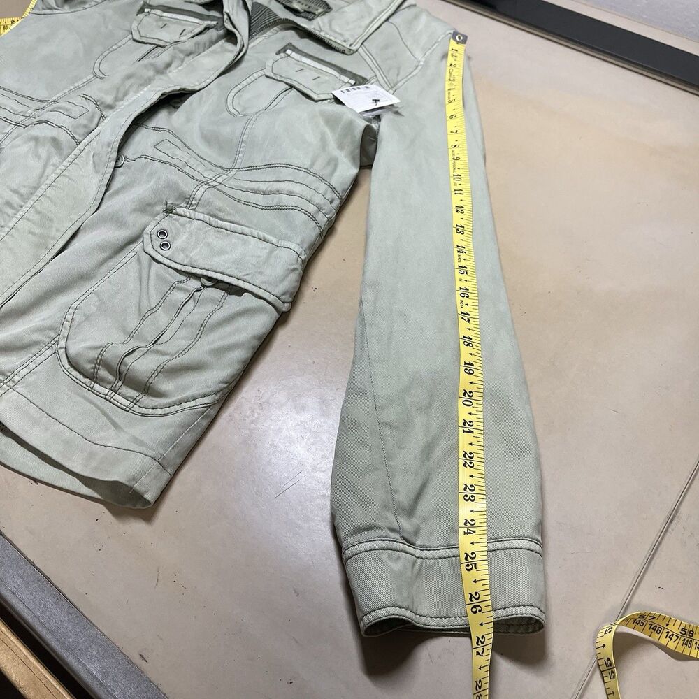 Marrakech Anthropologie Womens Utility Cargo Jacket Size L Green Grunge Lyocell - Picture 13 of 14